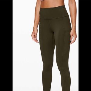 Lululemon olive green Fast & Free Tight II 25’